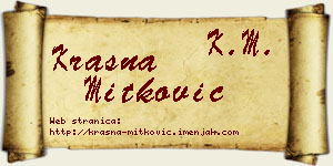 Krasna Mitković vizit kartica